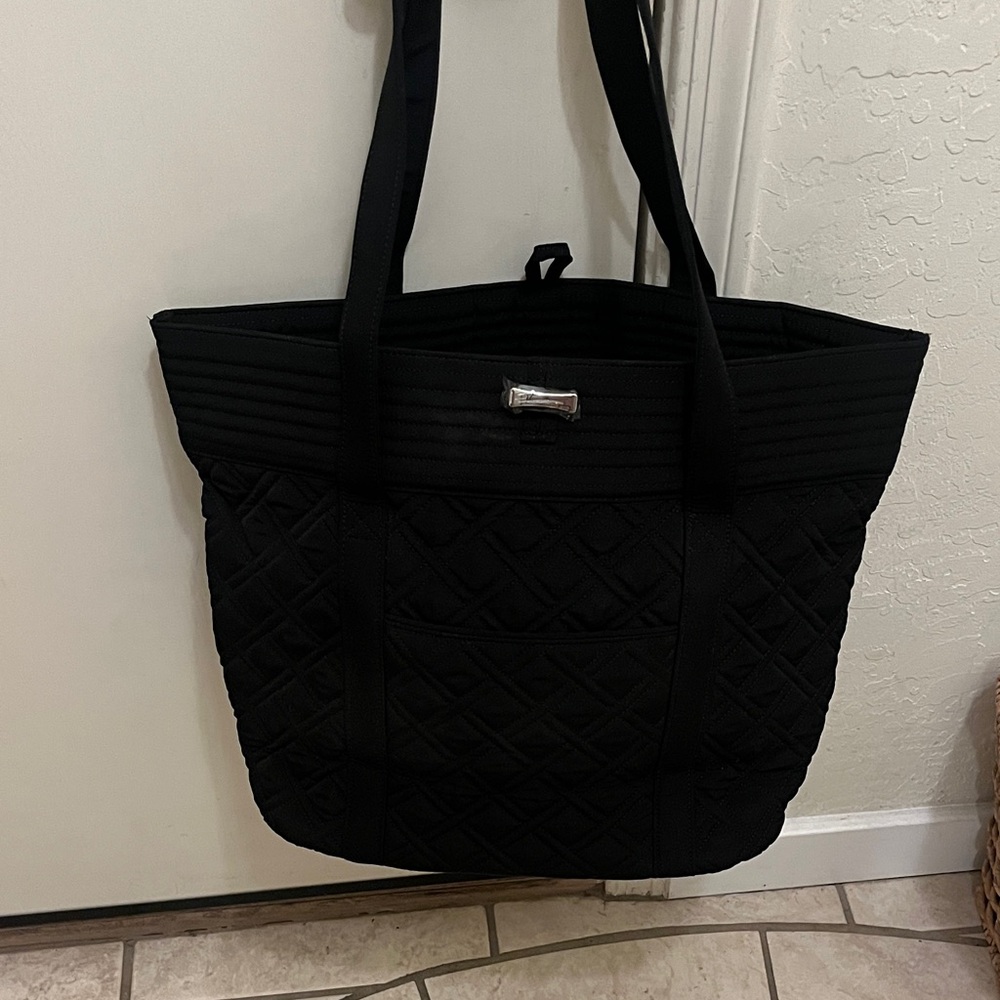 Black Quilted Tote Bag by Vera Bradley NWT
